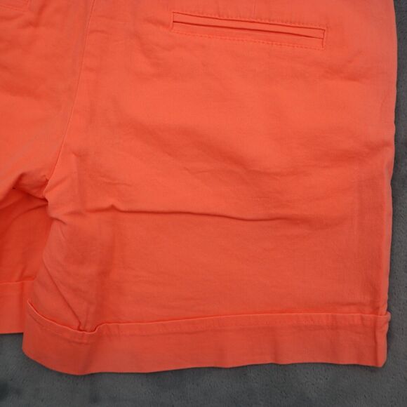 Ponny Tail Shorts Womens S Neon Orange Flat Front Mid Rise Slash Pockets Chino - Picture 16 of 16
